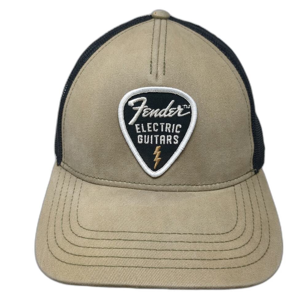 Fender Electric Guitars American Needle Trucker Hat Beige One Size Snapback Mesh